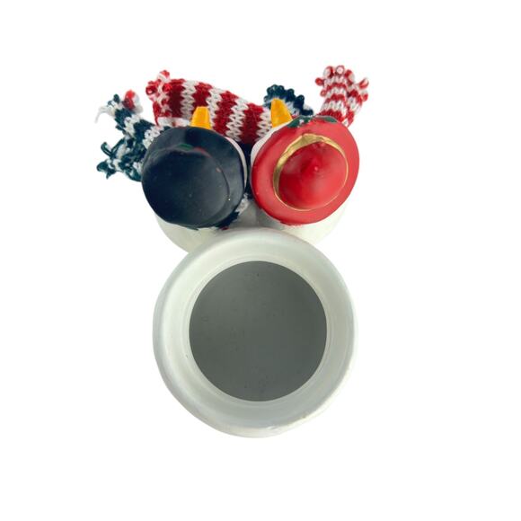 Vintage Ceramic Snowman Couple Planter with Scarves Christmas Vase Holiday Decor - Picture 10 of 15